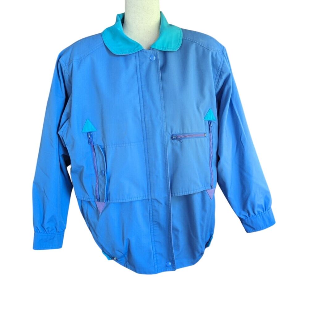 Vintage Lifestyles by Mulberry Street Womens Jacket Size Medium Blue/Green